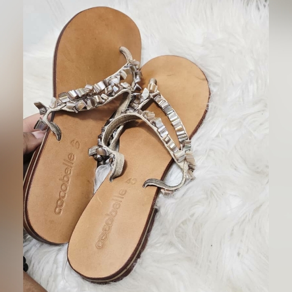 Cocobelle Jewel Sturdy LEATHER Thong Sandals Women's Size 40 ✌️ - Picture 3 of 5